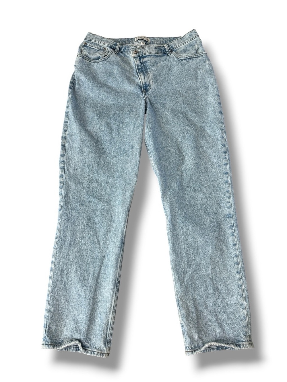 Abercrombie Curve Love Straight Jeans Women’s 33 16L Light Wash High Rise Denim